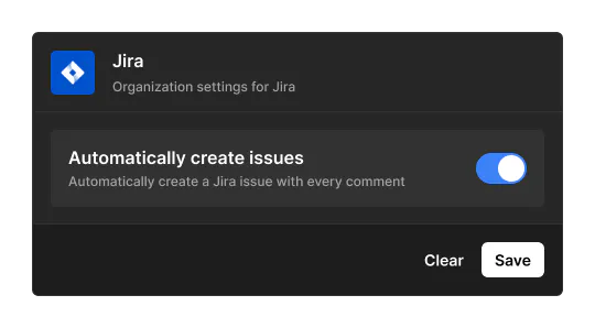 A screenshot of a Jira issue template